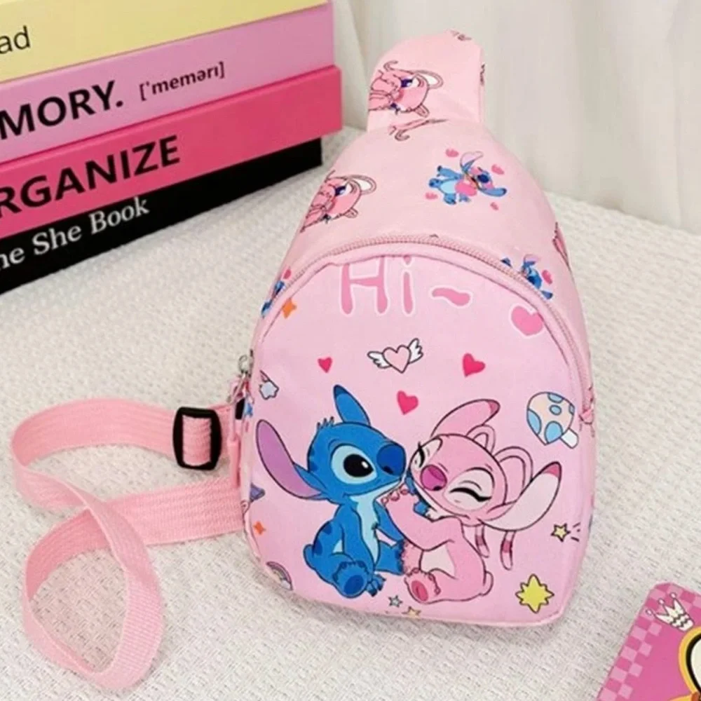 Stitch & Angela Heart Pink Small Sling Bag Backpack New without Tags - Picture 2 of 13